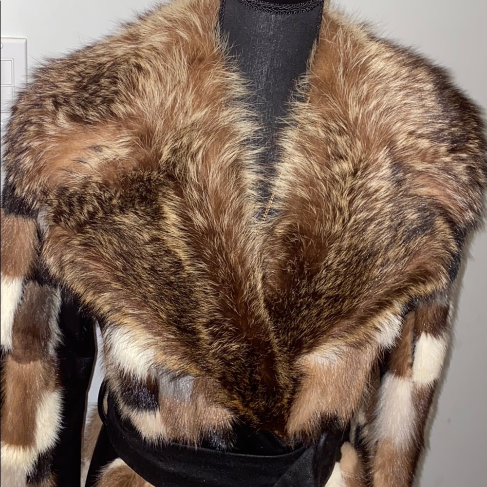 VINTAGE Fur & Leather Full Length Coat